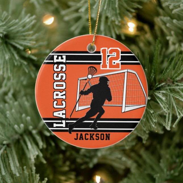 Lacrosse 🥍 Sport - Orange Ceramic Tree Decoration (Tree)