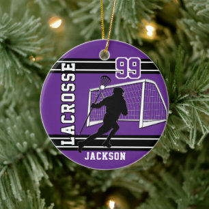 Lacrosse 🥍 Sport - Purple Ceramic Tree Decoration