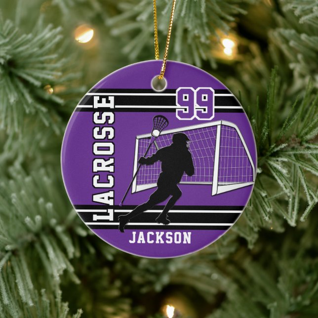 Lacrosse 🥍 Sport - Purple Ceramic Tree Decoration (Tree)