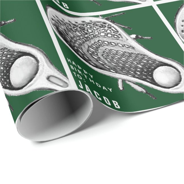Lacrosse Sports Birthday Gift Wrapping Paper (Roll Corner)