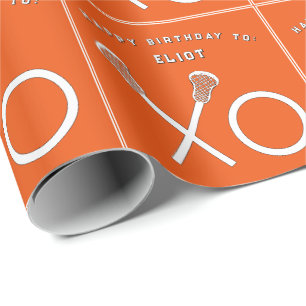 Lacrosse Sports Birthday Wrapping Paper