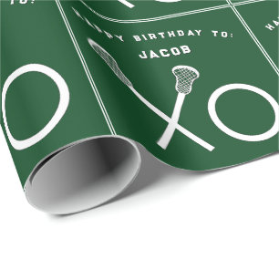 Lacrosse Sports Birthday Wrapping Paper
