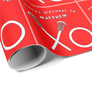 Lacrosse Sports Birthday Wrapping Paper