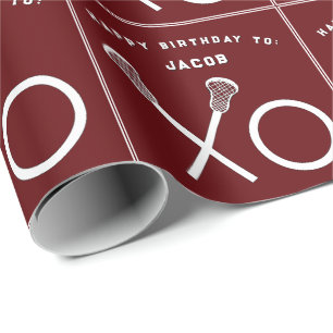 Lacrosse Sports Birthday Wrapping Paper