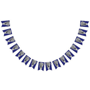 Lacrosse Sports Blue Bunting Flags