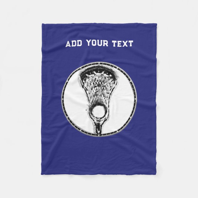 Lacrosse Sports Blue Fleece Blanket (Front)