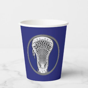 Lacrosse Sports Blue Paper Cups