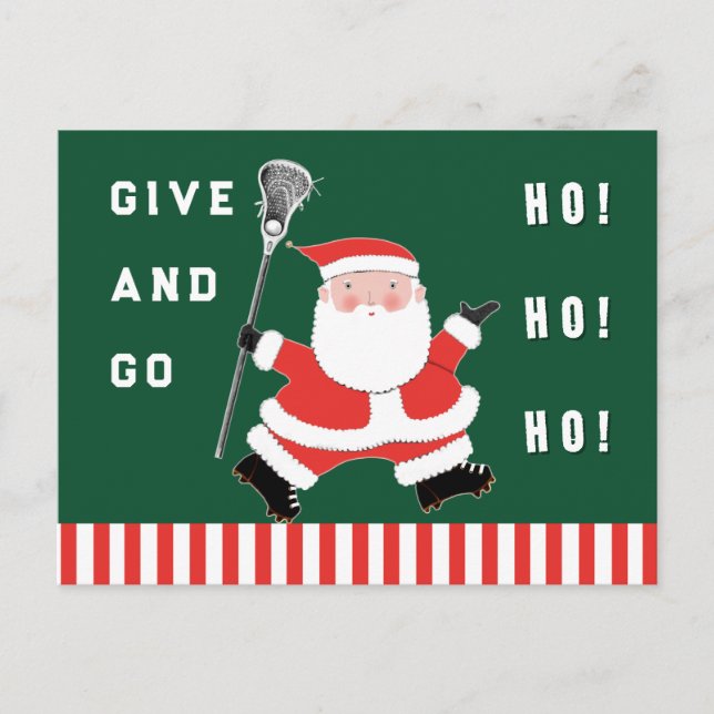 Lacrosse Sports Christmas Holiday Postcard (Front)
