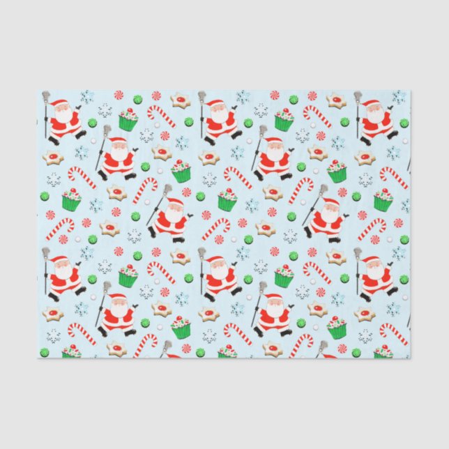 Lacrosse Sports Christmas Holiday Tissue Paper (Front)