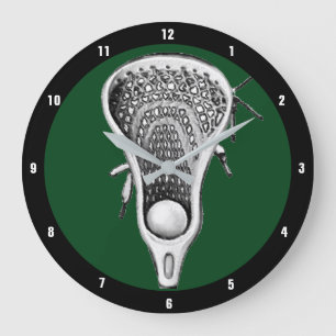 Lacrosse Sports Decor Large Clock
