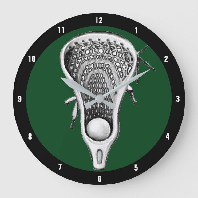 Lacrosse Sports Decor Large Clock (Front)