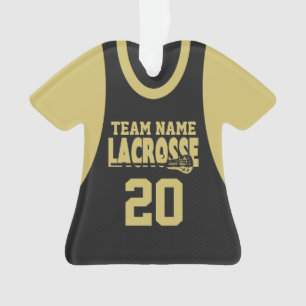 Lacrosse Sports Jersey Black Ornament