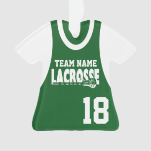 Lacrosse Sports Jersey Green with Photo Ornament