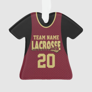 Lacrosse Sports Jersey Maroon with Photo Ornament