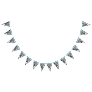 Lacrosse Sports Light Blue Bunting Flags