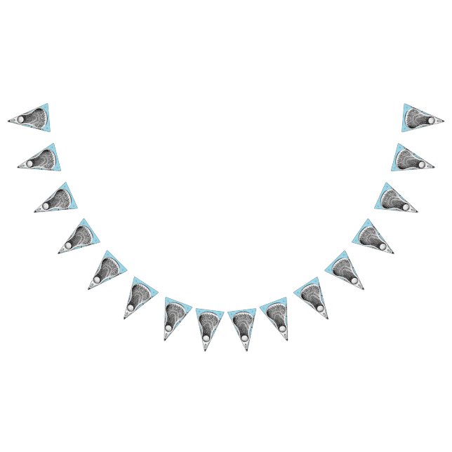 Lacrosse Sports Light Blue Bunting Flags (All)