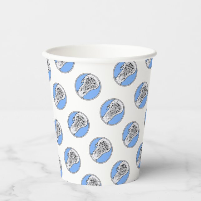 Lacrosse Sports Light Blue Paper Cups (Front)