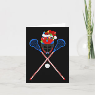 Lacrosse Sports Lover Xmas Santa Hat Lacrosse Chri Card