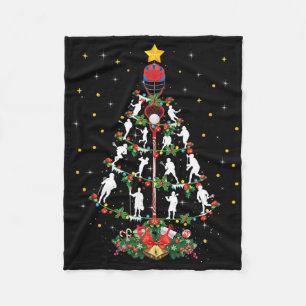 Lacrosse Sports Lover Xmas Santa Hat Lacrosse Chri Fleece Blanket