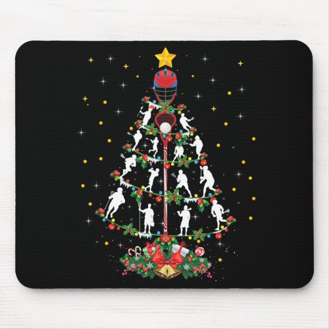 Lacrosse Sports Lover Xmas Santa Hat Lacrosse Chri Mouse Mat (Front)