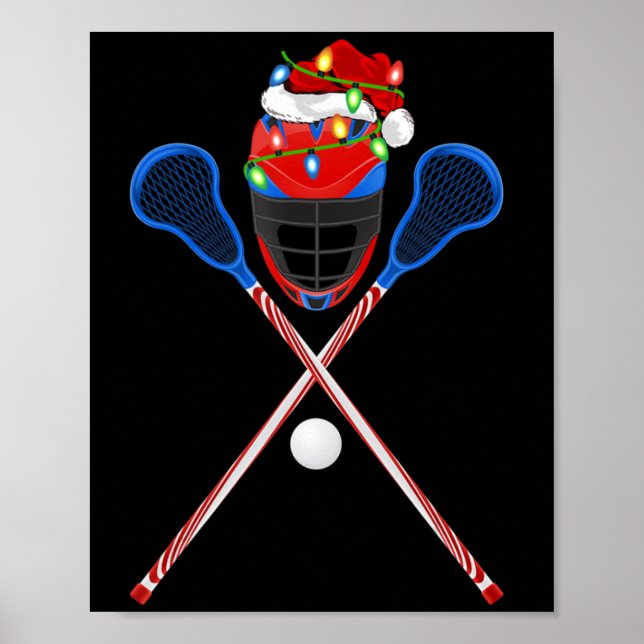 Lacrosse Sports Lover Xmas Santa Hat Lacrosse Chri Poster (Front)