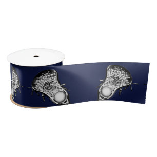 Lacrosse Sports Navy Blue Satin Ribbon