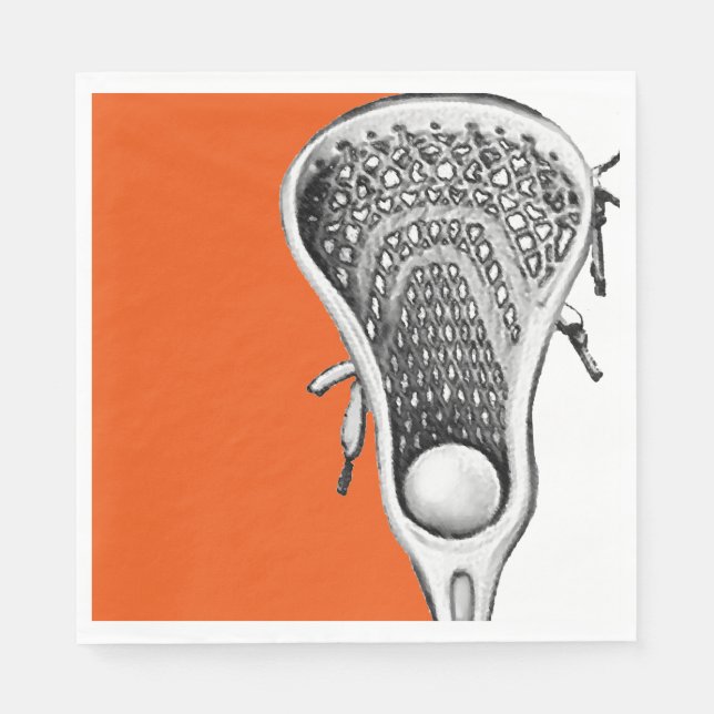 Lacrosse Sports Orange Napkin (Front)