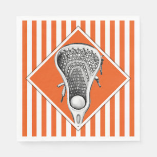 Lacrosse Sports Orange Napkins