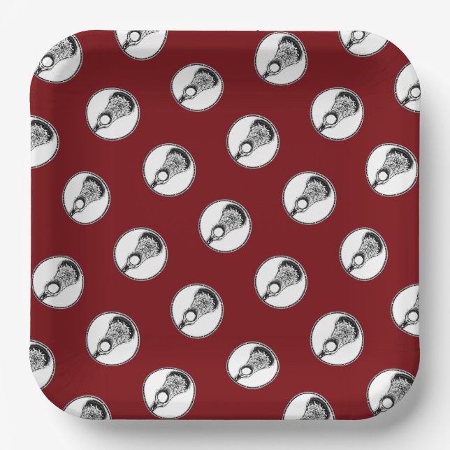 Lacrosse Sports Party Paper Plates (Front)
