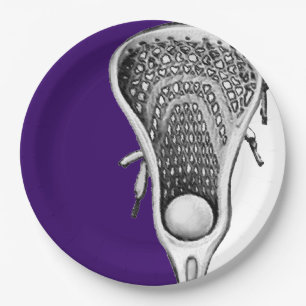 Lacrosse Sports Party Purple Paper Plate