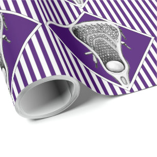 Lacrosse Sports Purple Gift Wrapping Paper