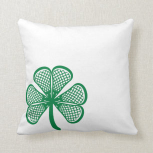 Lacrosse St Patricks Day Shamrock Lucky Lacrosse Cushion