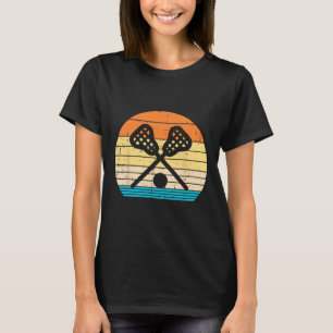 Lacrosse Stick Ball Sunset Retro Lax Player Men Wo T-Shirt