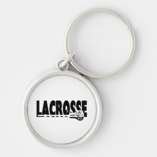 Lacrosse Stick Black and White Key Ring