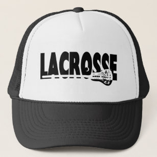 Lacrosse Stick Black and White Trucker Hat