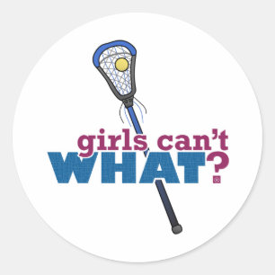 Lacrosse Stick Blue Classic Round Sticker