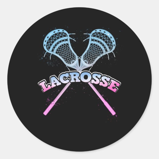 Lacrosse Stick For Lacrosse Players Sport Lax Stic Classic Round Sticker (Front)