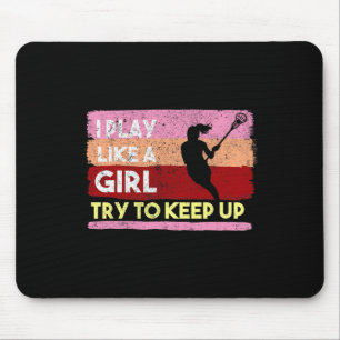 Lacrosse Stick Intercrosse Team Sport Girl Woman K Mouse Mat
