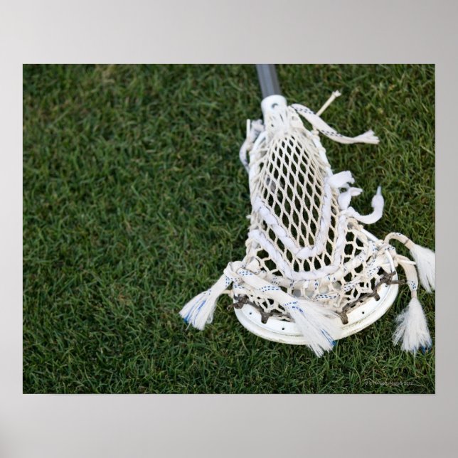 Lacrosse stick on grass poster (Front)