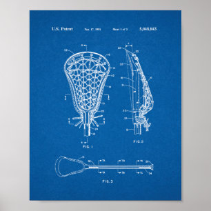 Lacrosse Stick Patent - Blueprint Poster