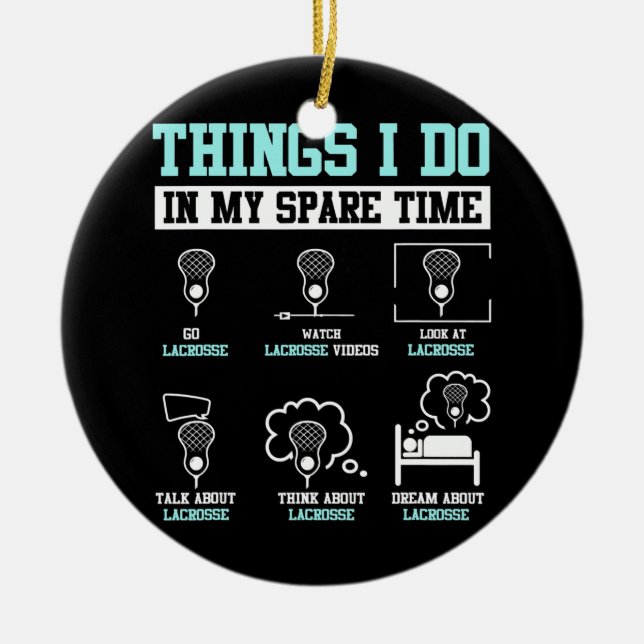 Lacrosse Stick Player LAX Sports Game Funny Ceramic Tree Decoration (Front)