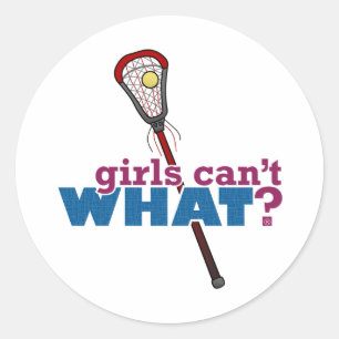 Lacrosse Stick Red Classic Round Sticker