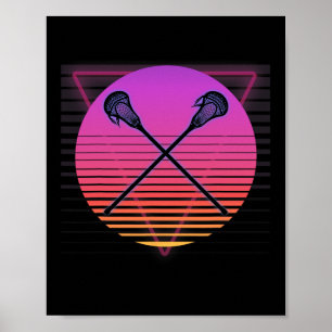 Lacrosse Stick Retro Vaporwave Vintage 70s 80s 90s Poster