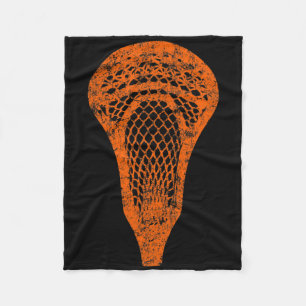 Lacrosse Stick Vintage Orange Team Colour Lax Tee Fleece Blanket