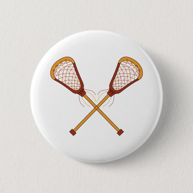Lacrosse Sticks 6 Cm Round Badge (Front)