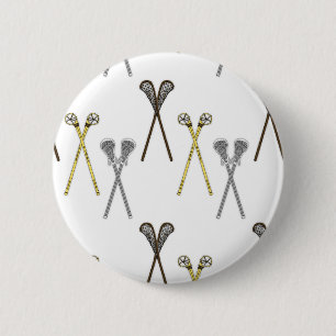 Lacrosse Sticks 6 Cm Round Badge