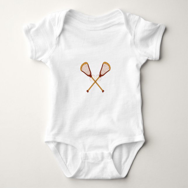 Lacrosse Sticks Baby Bodysuit (Front)