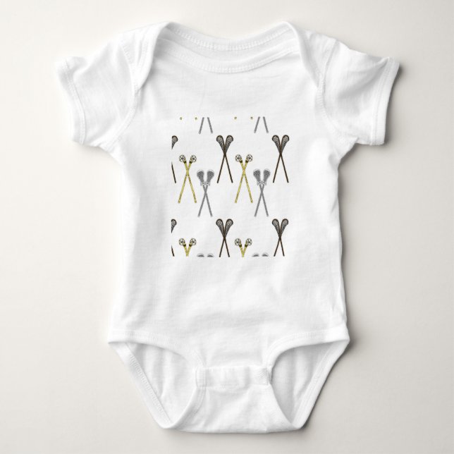 Lacrosse Sticks Baby Bodysuit (Front)