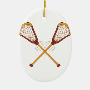 Lacrosse Sticks Ceramic Tree Decoration