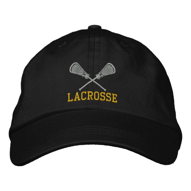 Lacrosse Sticks Crossed Embroidered Cap (Front)